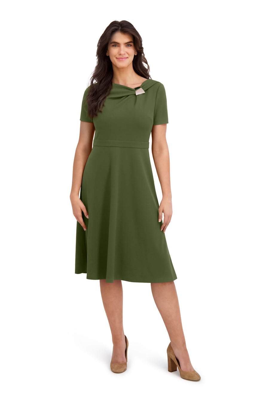 Colleen in Solid with Metal Trim Fit and Flare | London Times Maggy London Colleen in Solid with Metal Trim Fit and Flare | London Times Maggy London