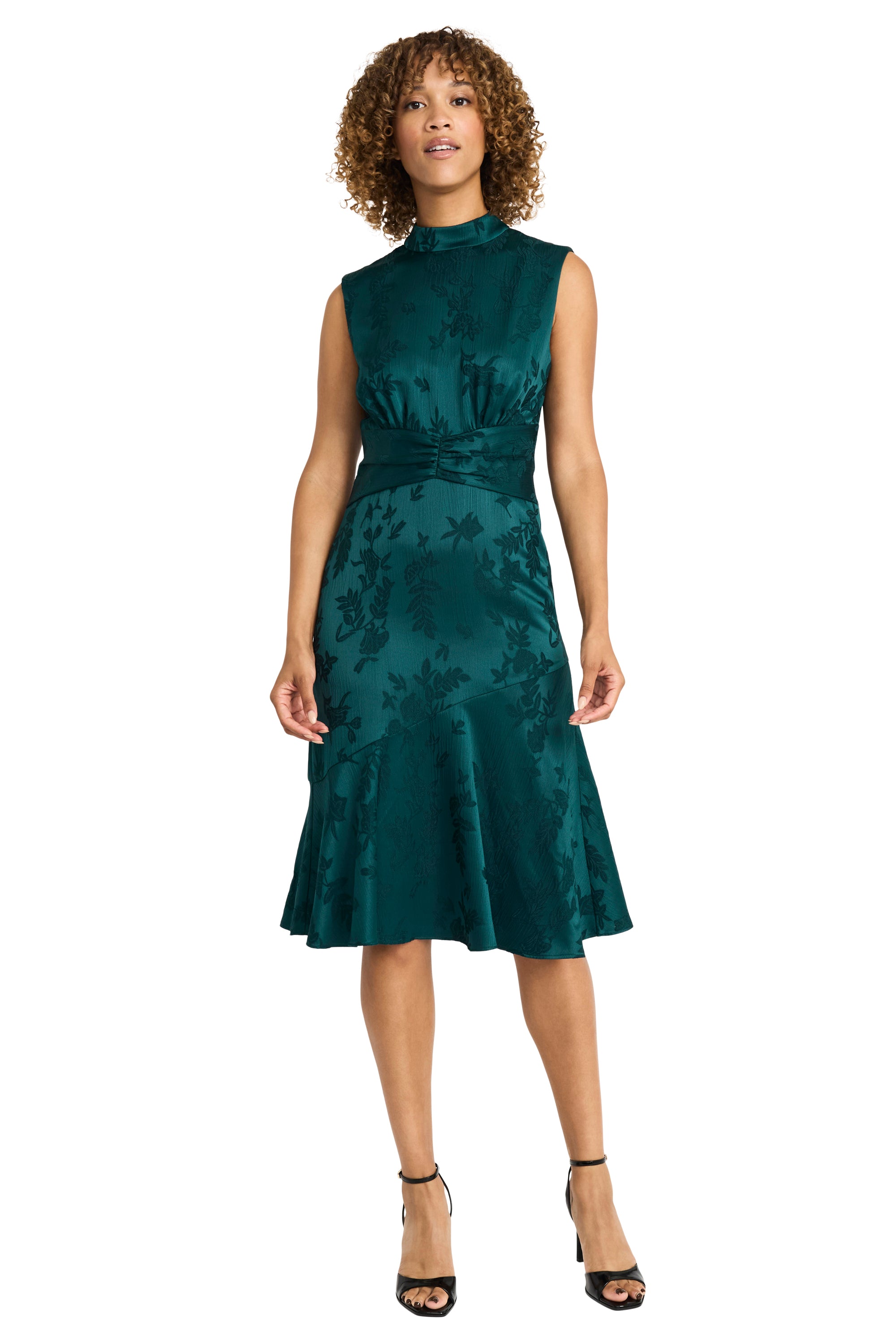 Alena midi dress in jewel green hotsell