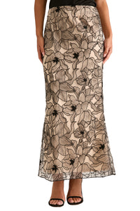 Madonna A-Line Embroidered Floor Length Skirt
