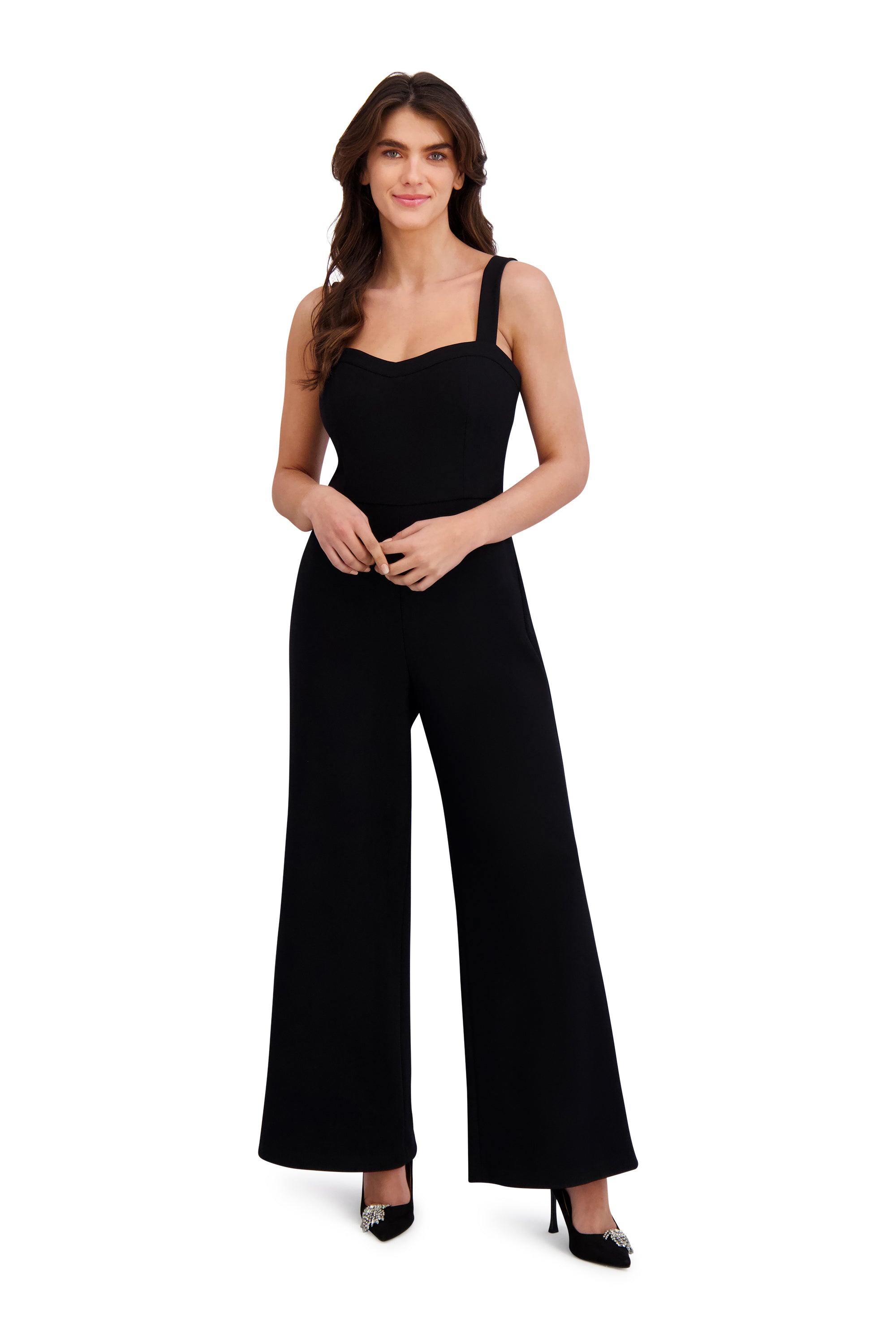 Coraline Bonded Crepe Sleeveless Jumpsuit
