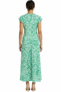 Tay in Linear Floral Maxi Flutter Sleeve Dress - FINAL SALE