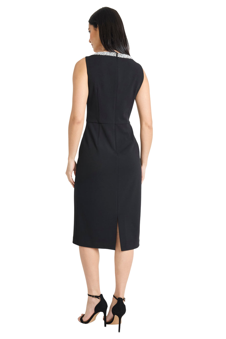 Hope Beaded Neck Short Sleeve Midi A-Line Dress | Maggy London Hope Beaded Neck Short Sleeve Midi A-Line Dress | Maggy London