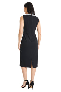 Hope Beaded Neck Short Sleeve Midi