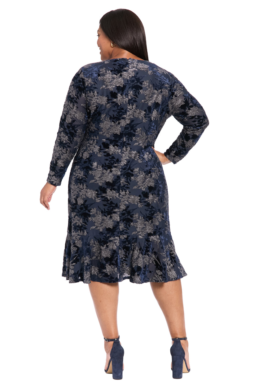 Marlise Shimmering Velvet Faux Wrap Dress