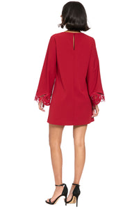 Sue A-Line Botanical with Lace Sleeves