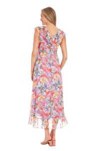 Alessandra Ruffle Faux Wrap Dress in Happy Floral - FINAL SALE