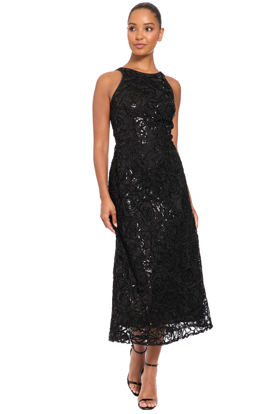 Constance in Sequin Swirl Mesh