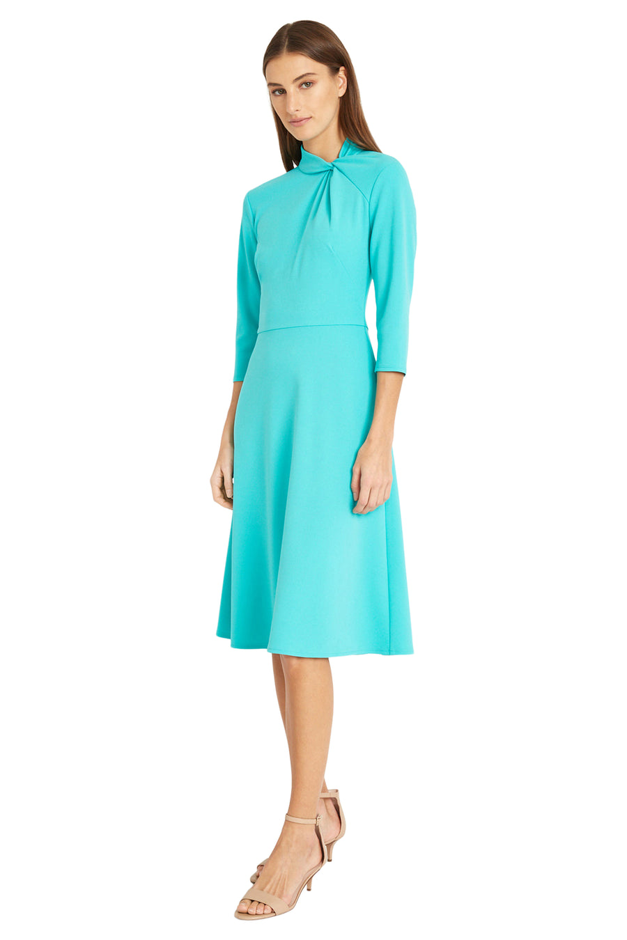 TWISTED COLLAR DRESS W/ ASYMMETRICAL SEAMS – Maggy London