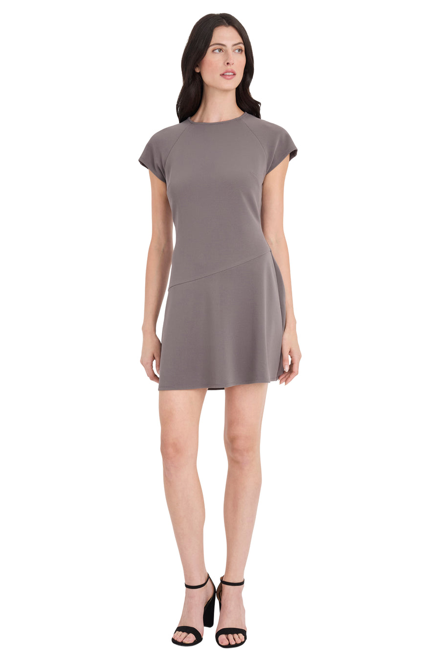 Zyra Cap Sleeve Crew Neck Mini Dress