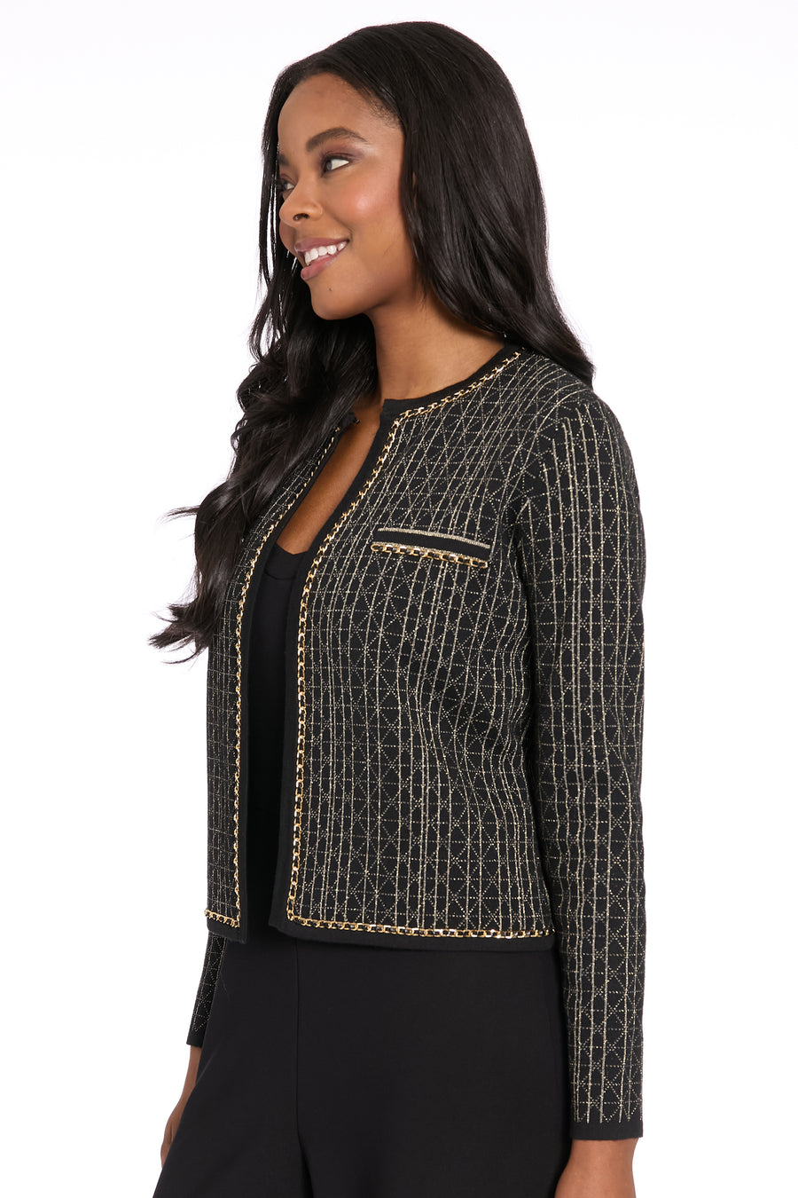 Earl Gold Chain Sweater Cardigan