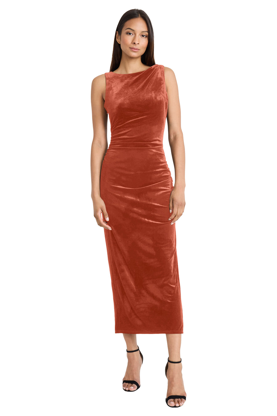 maggy london green velvet dress Maggy London Women's Short Sleeve Velvet Midi Dress - Black