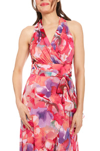 Amberlyn Halter Maxi in Pansy Blast