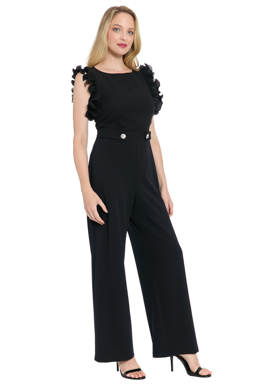 Valeria Ruffle Sleeve Wide-Leg Jumpsuit