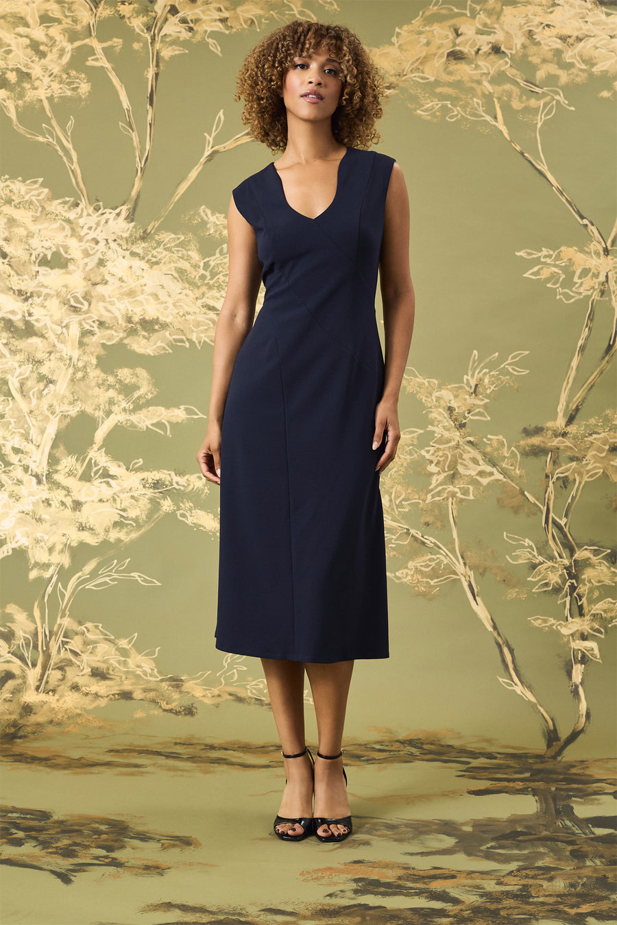 Sleeveless Seamed Midi Twilight Navy / Standard / 16 Sleeveless Seamed Midi Twilight Navy / Standard / 16