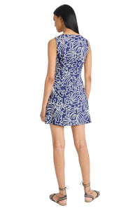 Calvin Linen Mini Sheath Dress in Coiled Art