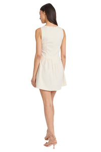 Diya Linen Blend Sleeveless Asymmetrical Mini