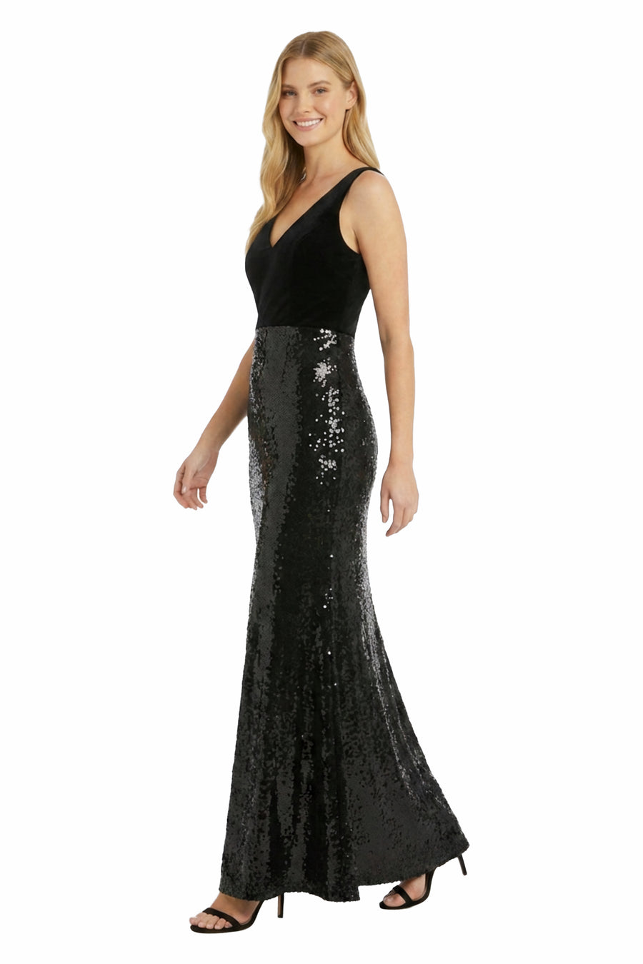 Alondria Velvet Sequin Gown