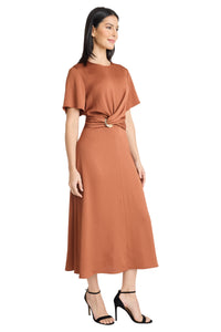 Arianne Gold Waist Detail Midi Dress