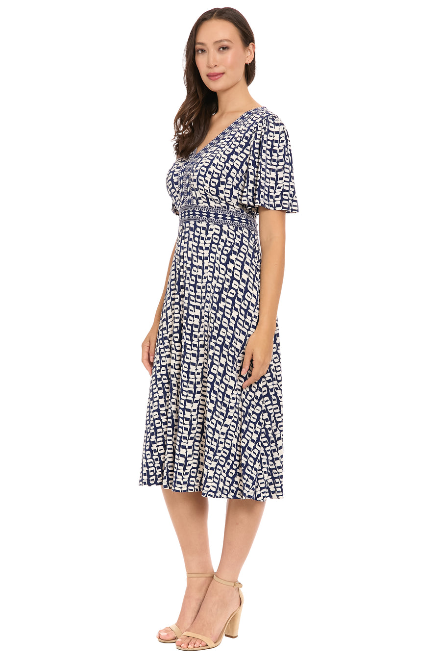 Rosemead Geometric Fit & Flare Knee Length Dress | London Times Maggy London Rosemead Geometric Fit & Flare Knee Length Dress | London Times Maggy London