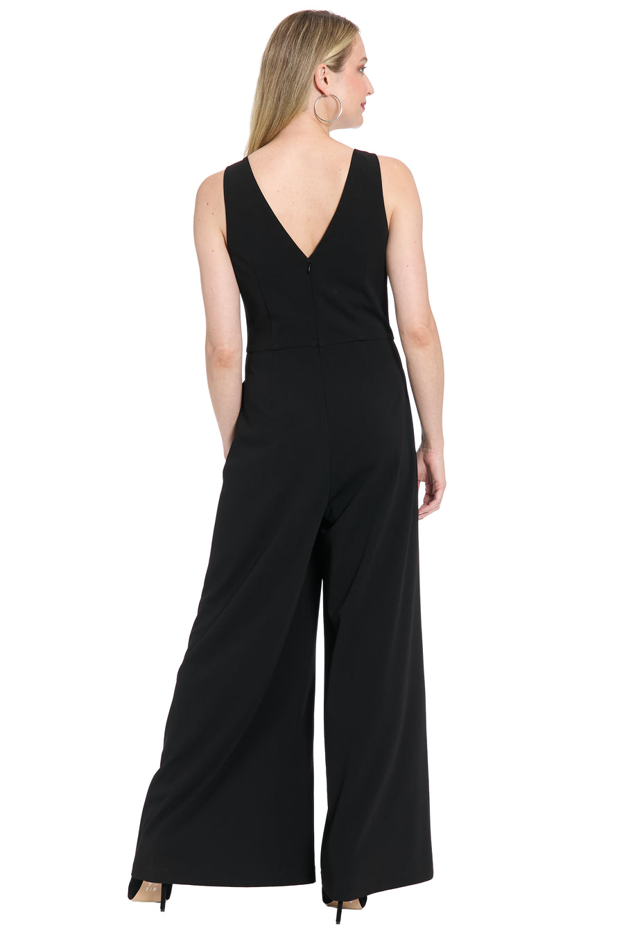 Cayla Pleated V-Neck Wide Leg Jumpsuit