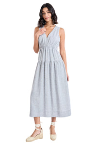 Evan Linen Elastic Waist Midi