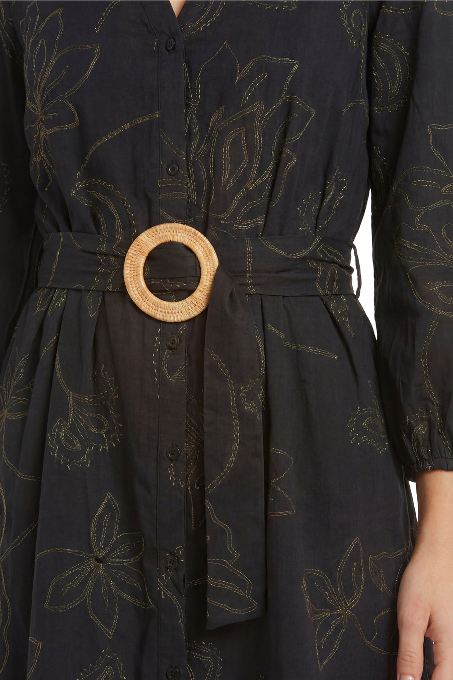 Dannie Cotton Bishop Sleeve Shirtdress