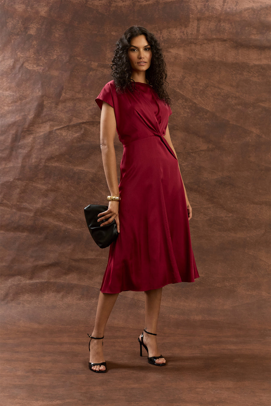 Hartford Cap Sleeve Midi in Solid