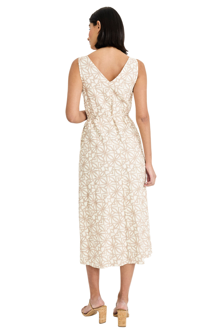Porsha Linen Sleeveless Tie Sash Midi