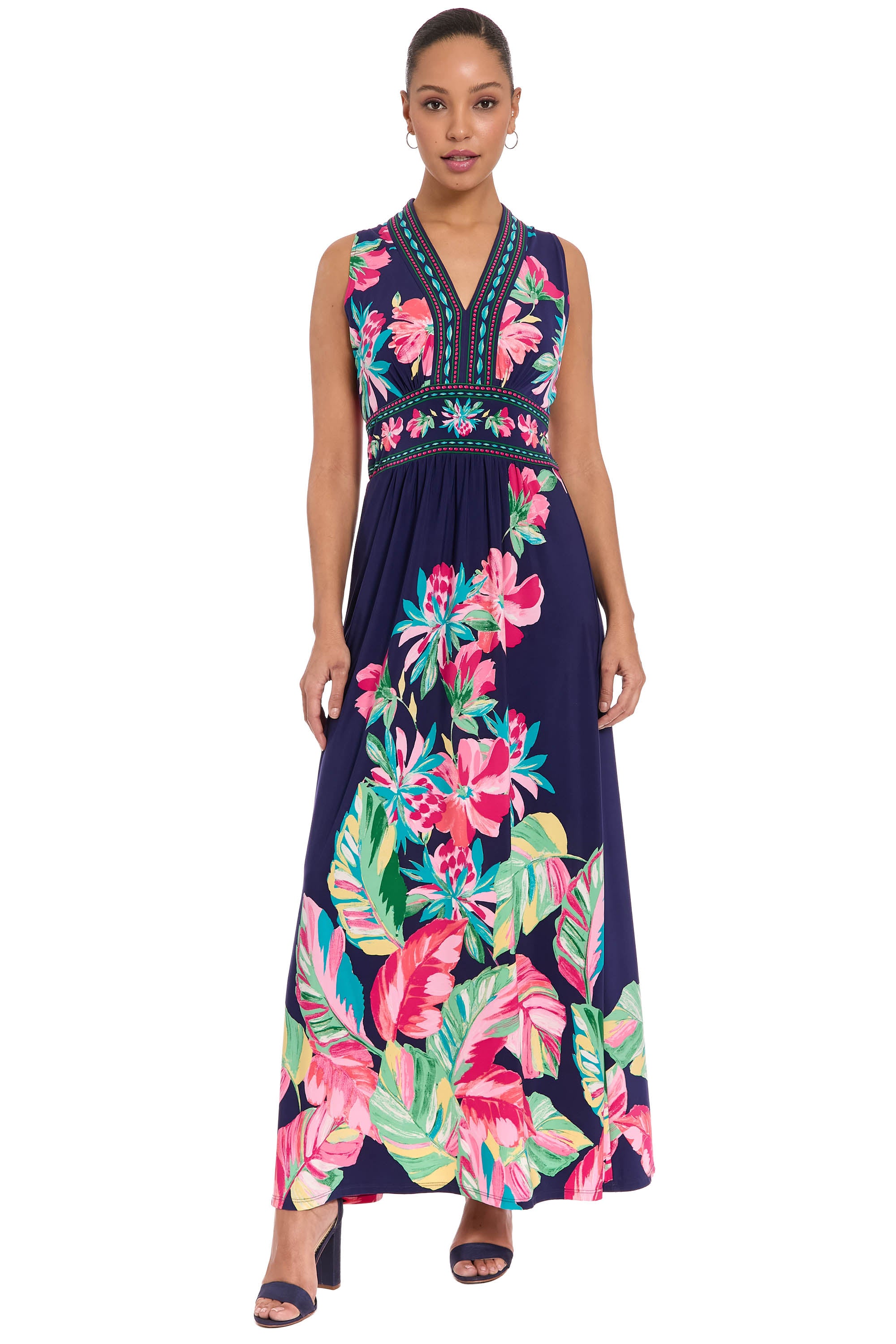 man in maxi dress Lily Maxi Dress - Size M/10 - Navy Yellow - Women's Dresses Casual