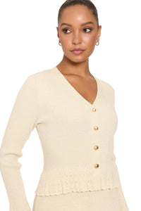 Gene Metallic Peplum Sweater Dress