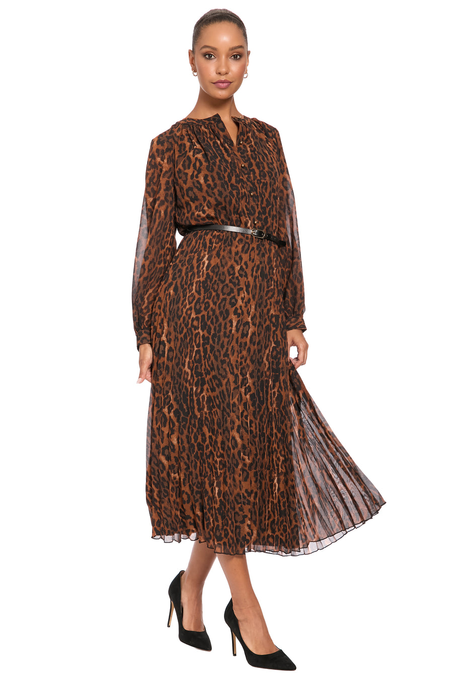 Sybil Button Front Midi Shirt Dress