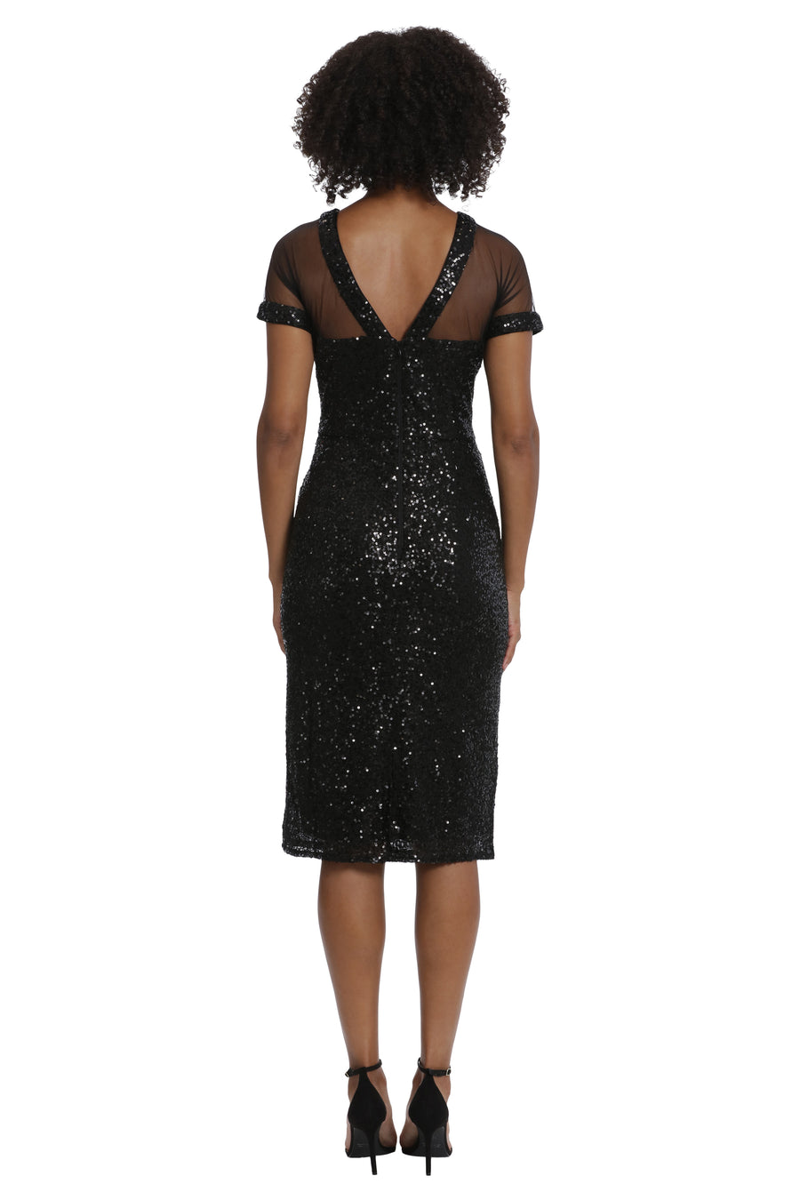 Sequin Illusion MIDI Dress Navy / Standard / 16 Sequin Illusion MIDI Dress Navy / Standard / 16