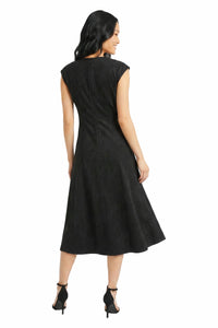 Ashanti Suede Cap Sleeve A-Line Midi