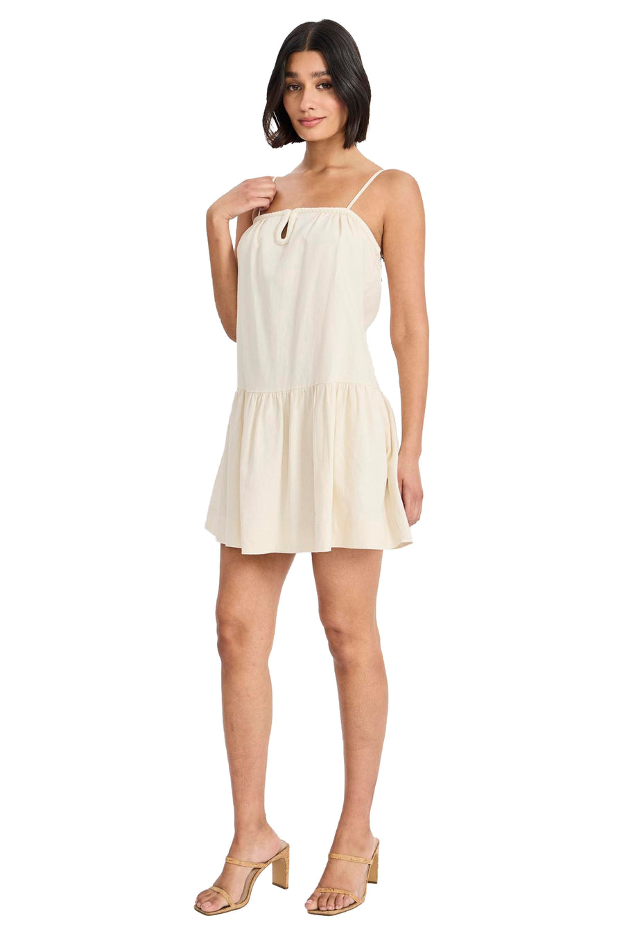 Clint Tiered Keyhole Neck Mini Dress