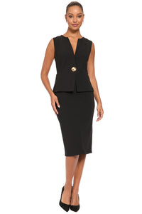 Ariane Sleeveless Vest Peplum Sheath