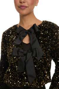 Kennedy Sequin Bow Cardigan
