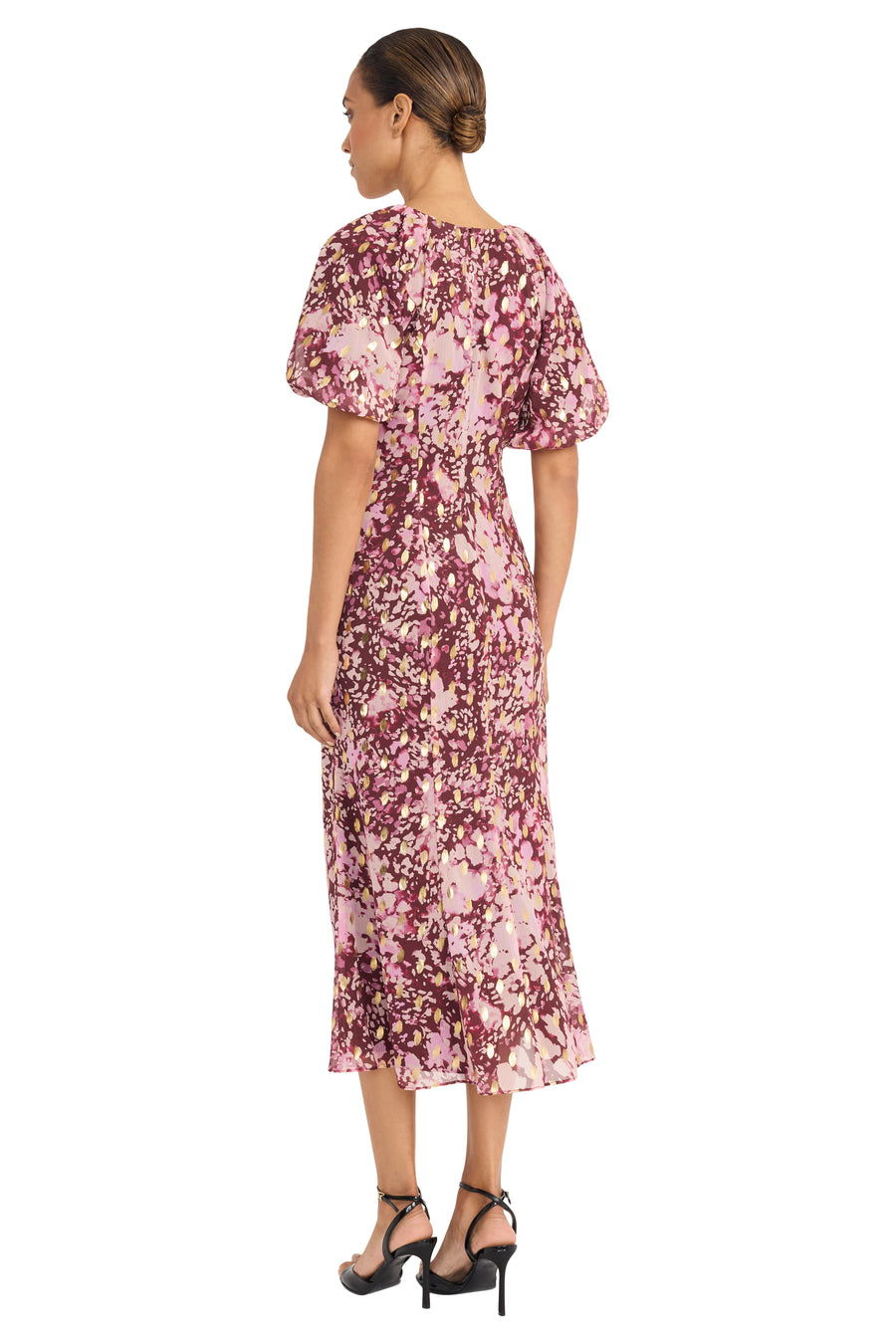 Kiki Puff Sleeve Midi in Abstract Fauna