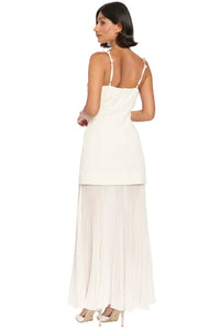Rowe Pearl Strap Pleated Maxi Dress