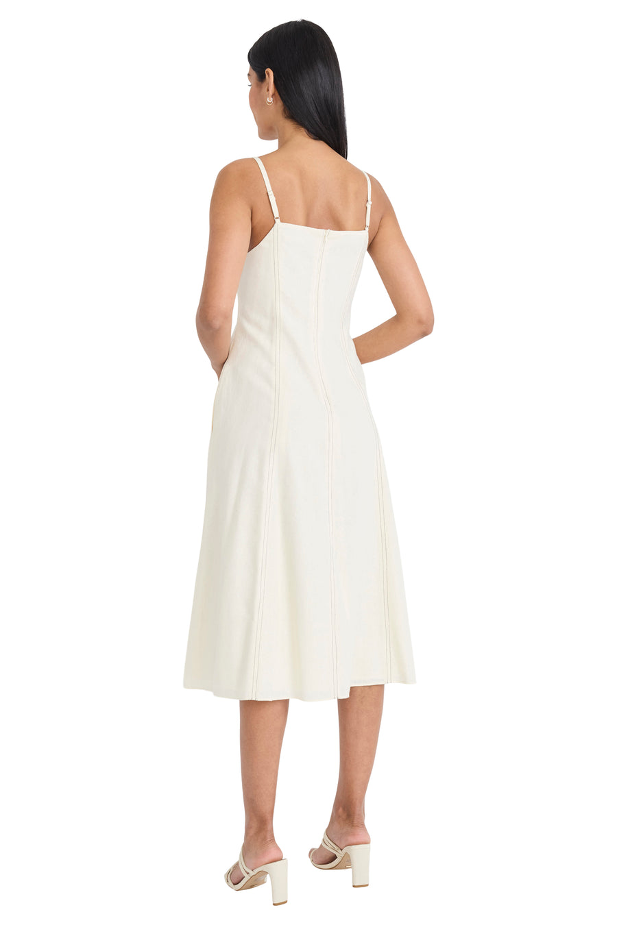 Keri Spaghetti Strap Midi in Linen