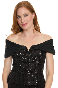 Alanza Off-Shoulder Sequin Top