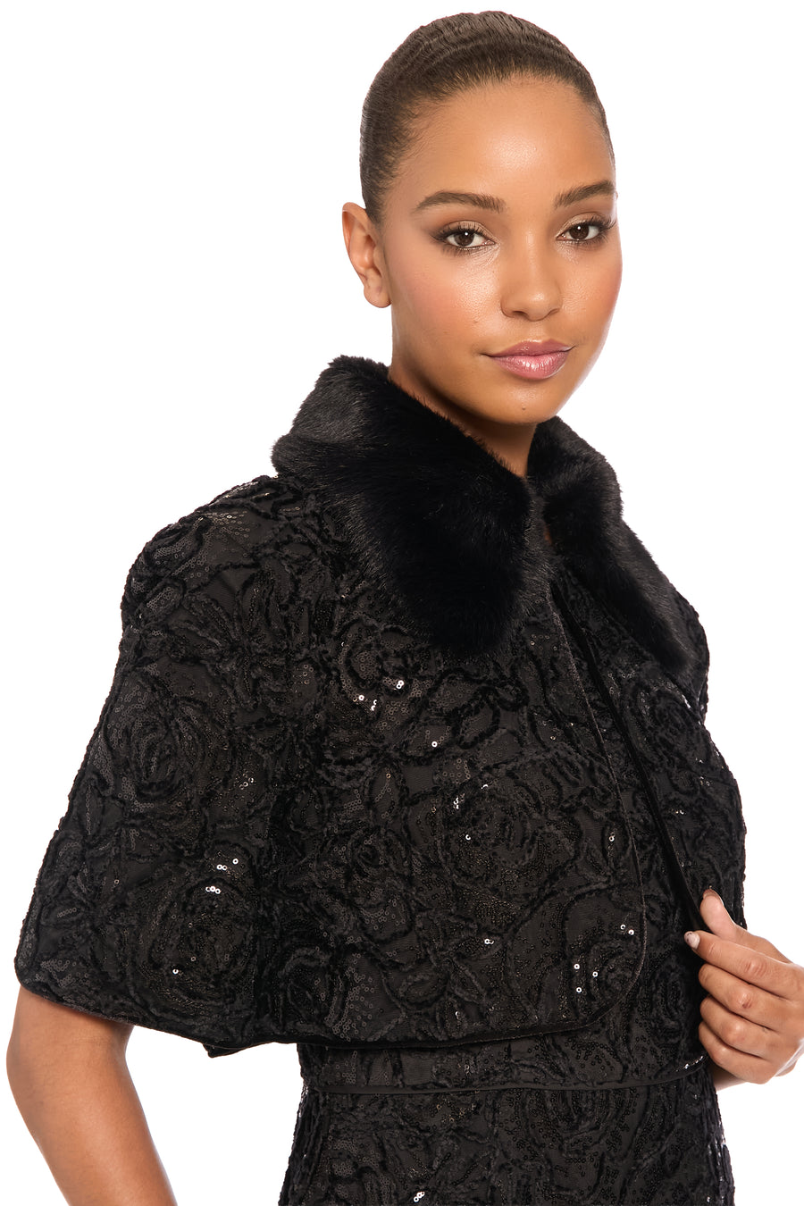 Clement Cropped Sequin Bolero Jacket