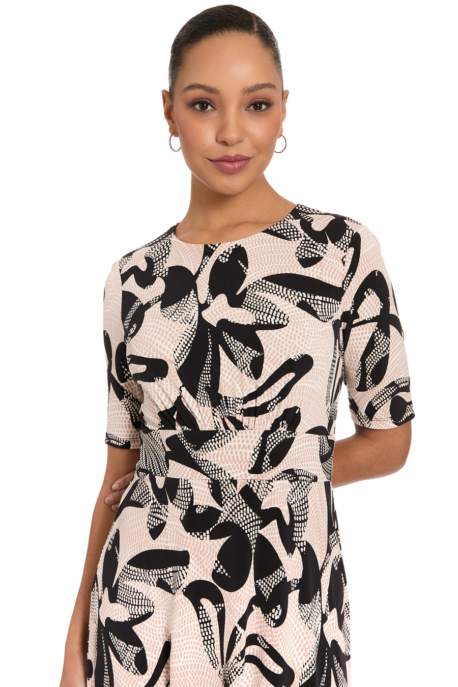 Ayanna Inset Waist Dress in Digital Mosaic