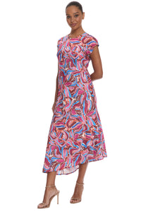 Isla Cap Sleeve Asymmetrical Midi