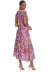 Isla Cap Sleeve Asymmetrical Midi