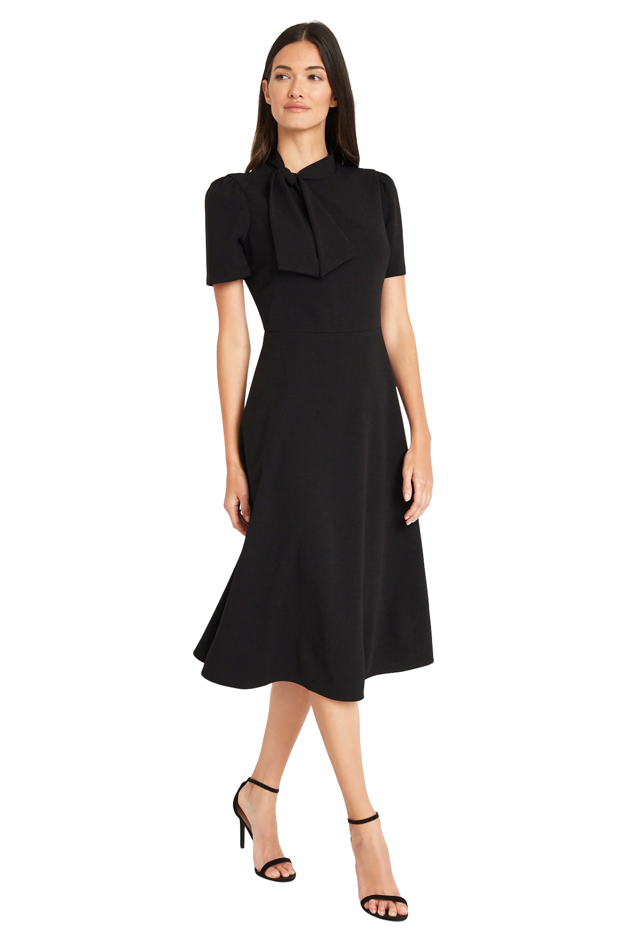 TIE NECK FIT AND FLARE – Maggy London
