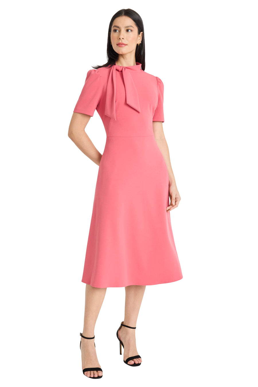 TIE NECK FIT AND FLARE – Maggy London