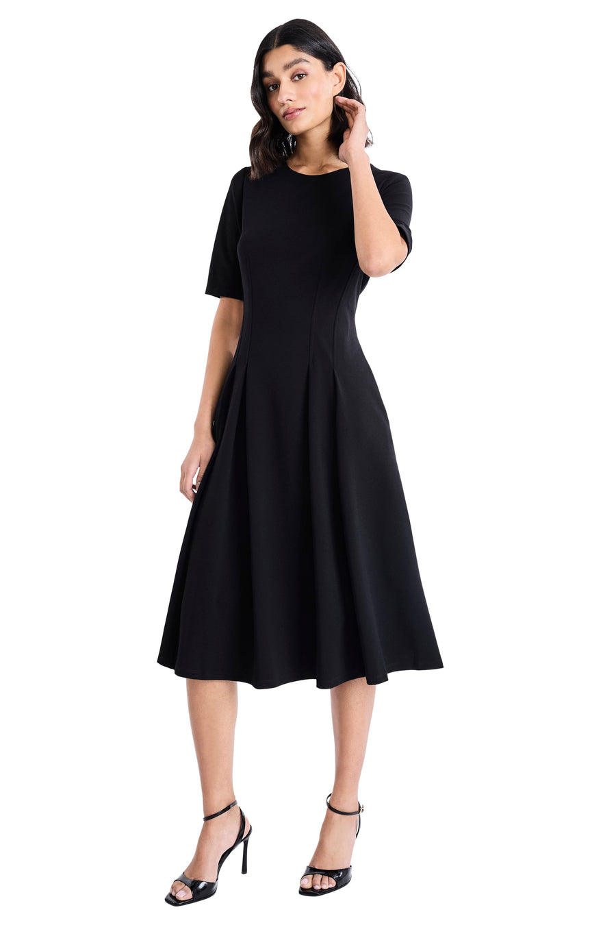 Maggy London Horn Short Sleeve Midi A-Line Dress - Horn / 14 Maggy London Horn Short Sleeve Midi A-Line Dress - Horn / 14