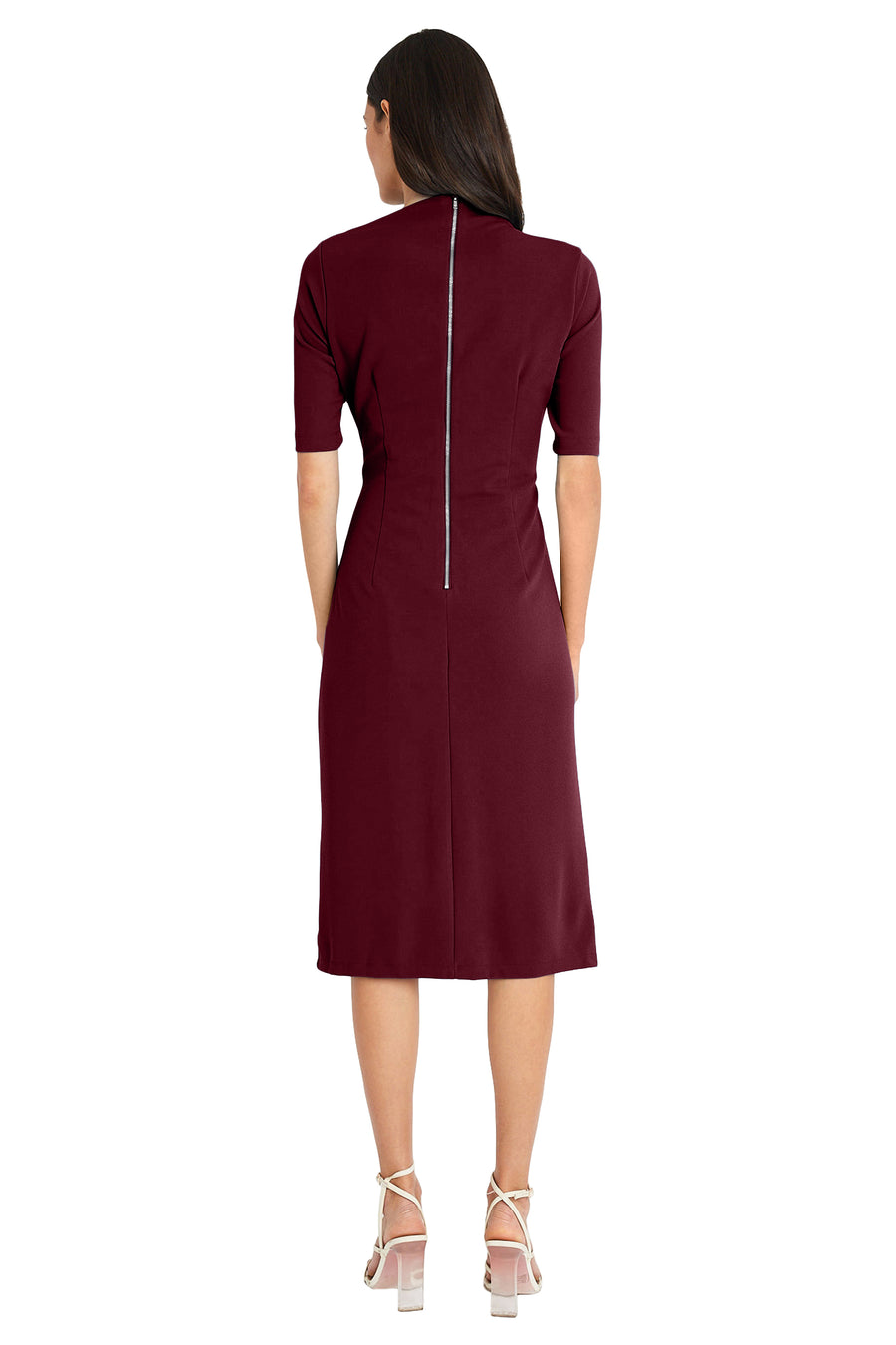 Draped Midi Sheath Dress Black / Standard / 12 Draped Midi Sheath Dress Black / Standard / 12