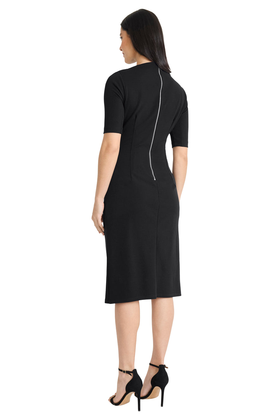 DRAPED MIDI SHEATH DRESS SHELL PINK / Standard / 4 DRAPED MIDI SHEATH DRESS SHELL PINK / Standard / 4