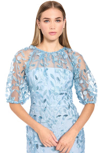 Marigold Dress Textured 3D Embroidered Midi